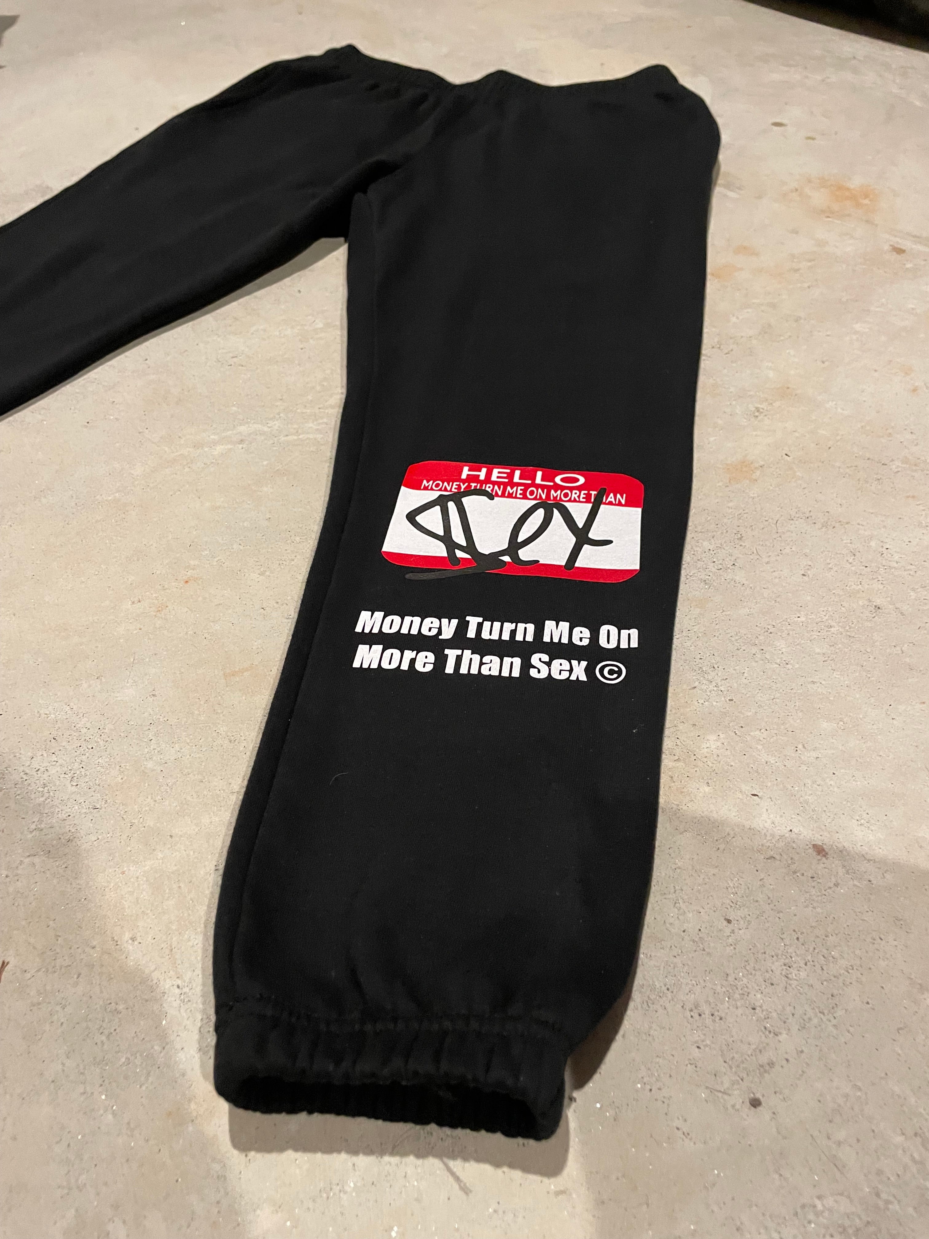 “Hello, My Name Is” Money Over Sex Sweatpants