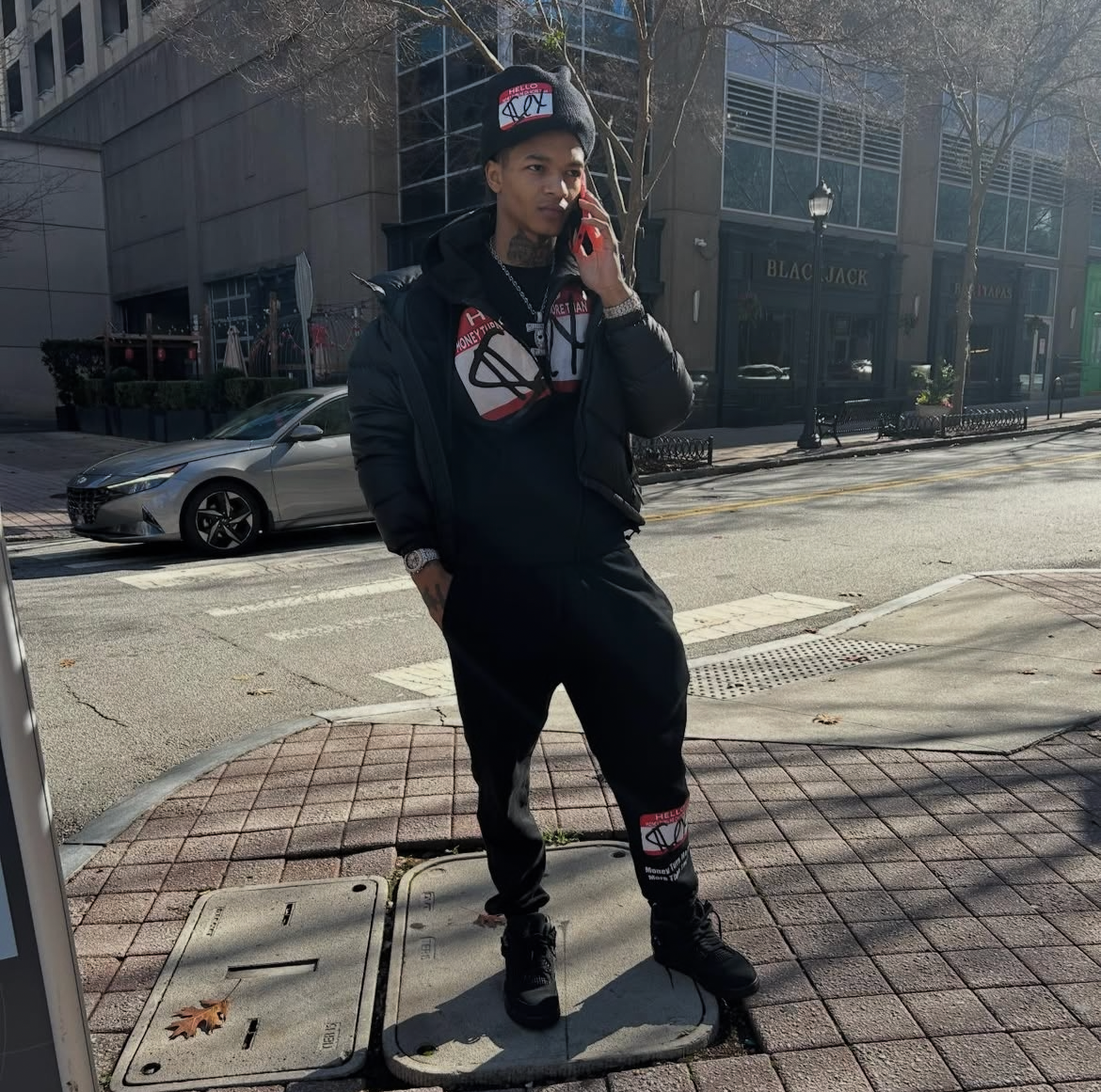 “Hello, My Name Is” Money Over Sex Zip Up